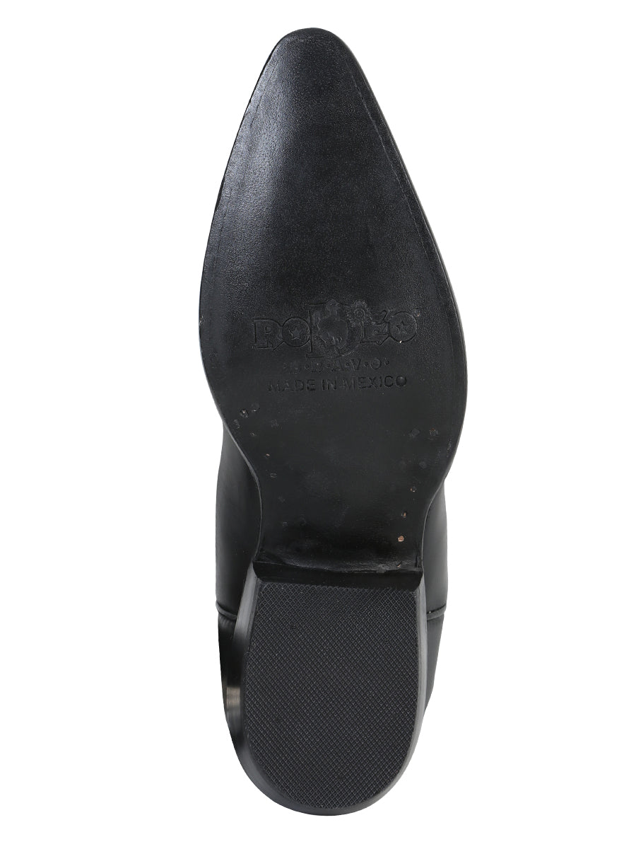 Rodeo Bravo x El General Men's Pointed Toe Leather Cowboy Boots - Made in Mexico - Black 135