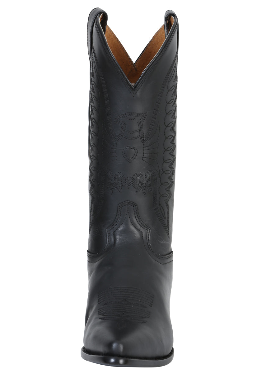 Rodeo Bravo x El General Men's Pointed Toe Leather Cowboy Boots - Made in Mexico - Black 135