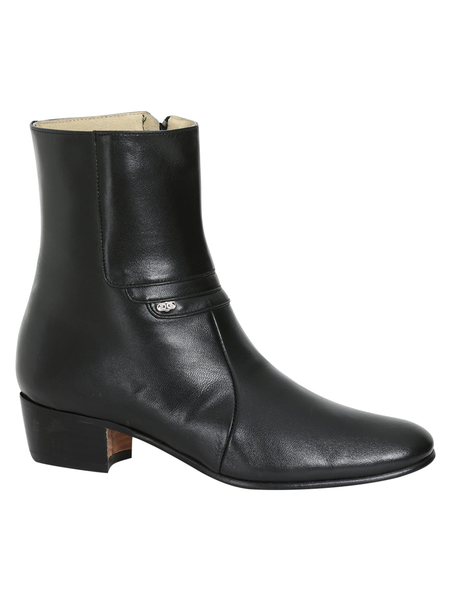 El Besserro Men's Cowboy Western Dress Boot - Made in Mexico - Goat Leather in Black 199