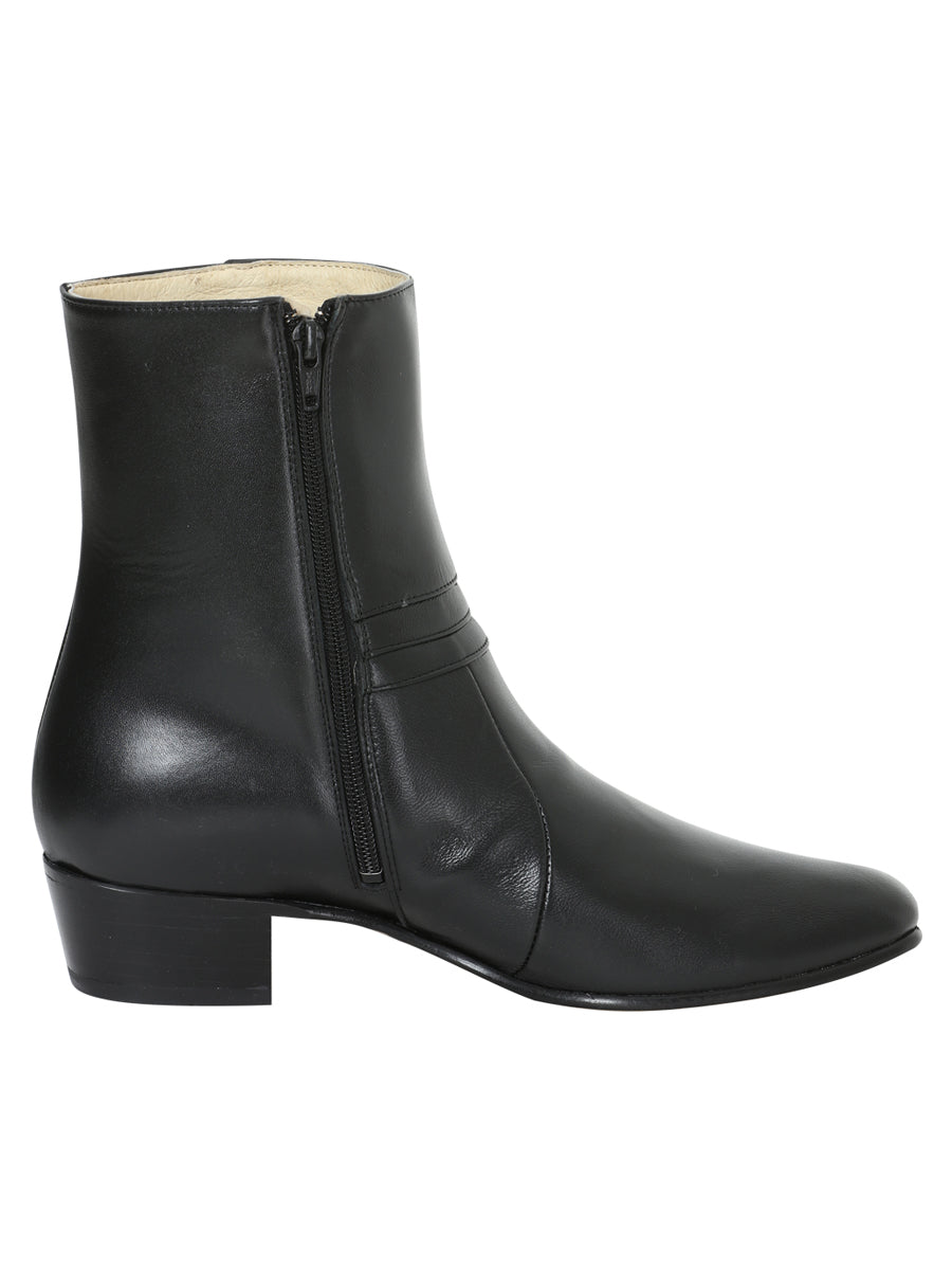 El Besserro Men's Cowboy Western Dress Boot - Made in Mexico - Goat Leather in Black 199