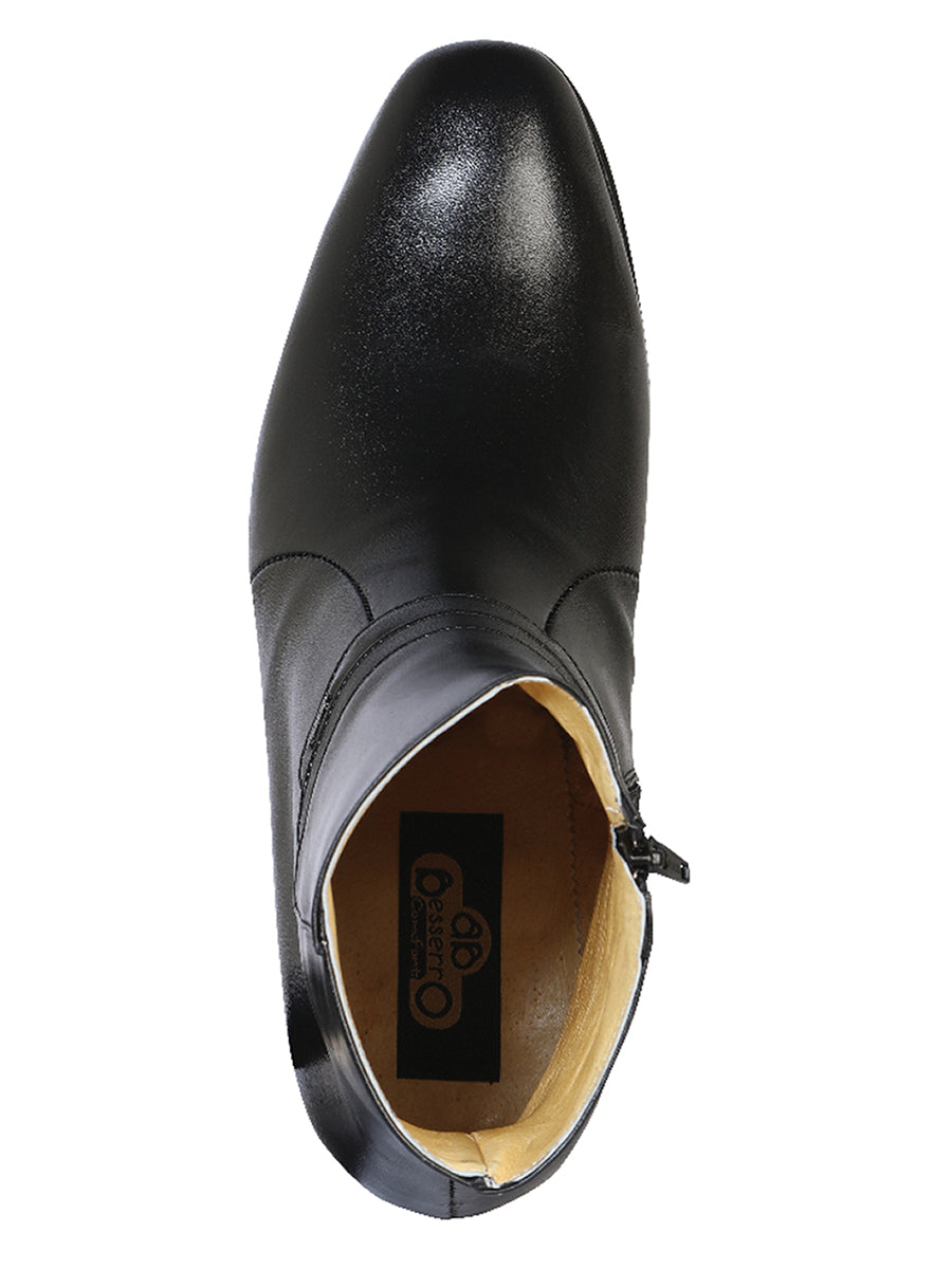 El Besserro Men's Cowboy Western Dress Boot - Made in Mexico - Goat Leather in Black 199