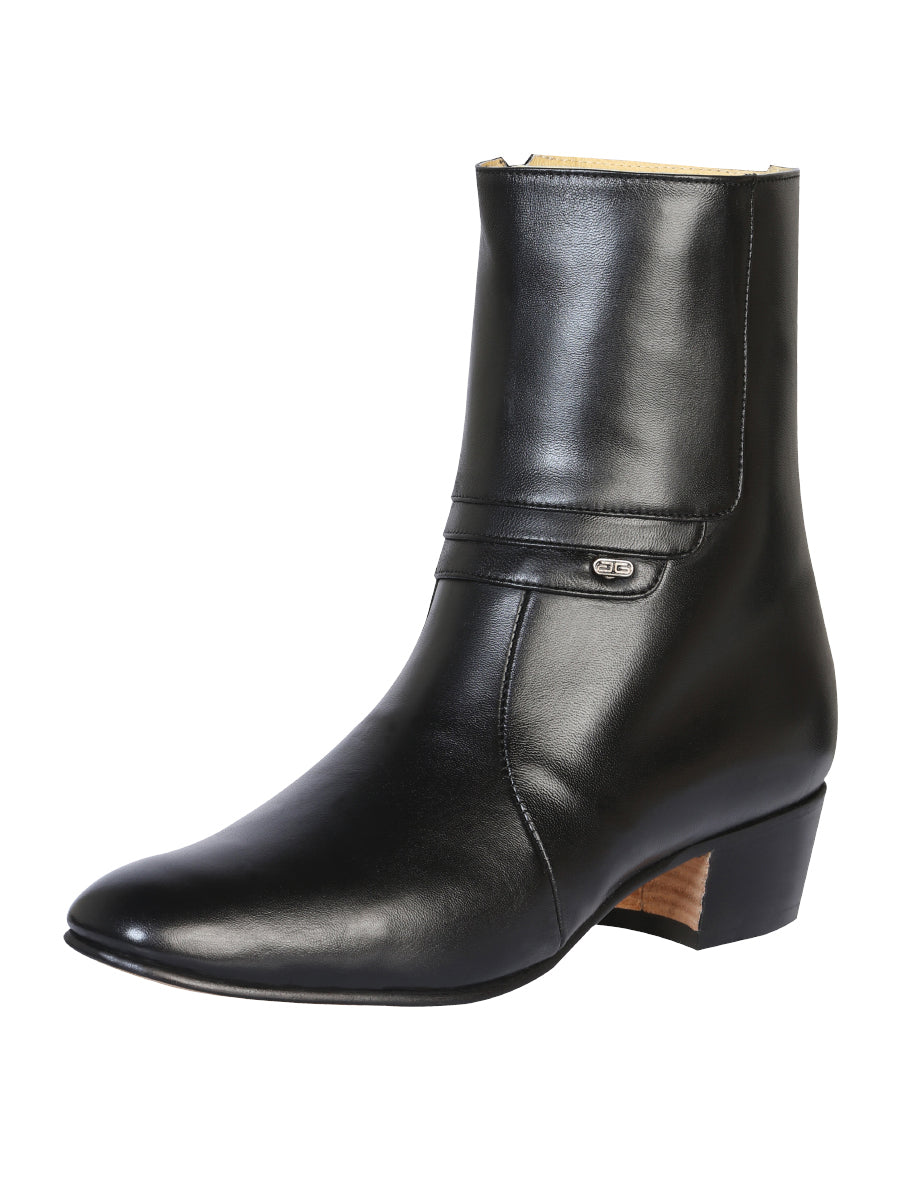 El Besserro Men's Cowboy Western Dress Boot - Made in Mexico - Goat Leather in Black 199