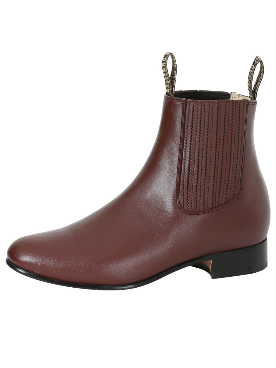 El Besserro Charro Men's Leather Cowboy Ankle Boot - Wine 202