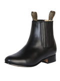 El Besserro Charro Men's Leather Cowboy Ankle Boot Black 207