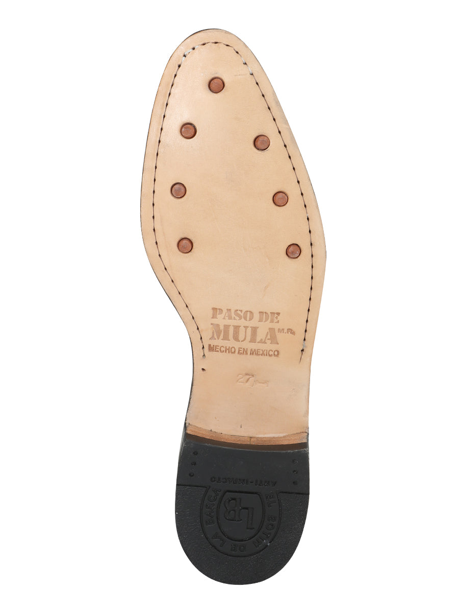 La Barca Men's Charro Leather Cowboy Ankle Boot - Bone 208