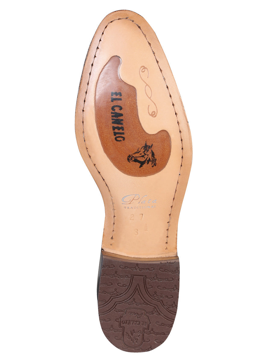 El Canelo "Plata" Men's Charro Ankle Cowboy Boot - Made in Mexico - Bone White 229