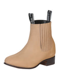 El Canelo "Plata" Men's Charro Ankle Cowboy Boot - Suede Beige 230