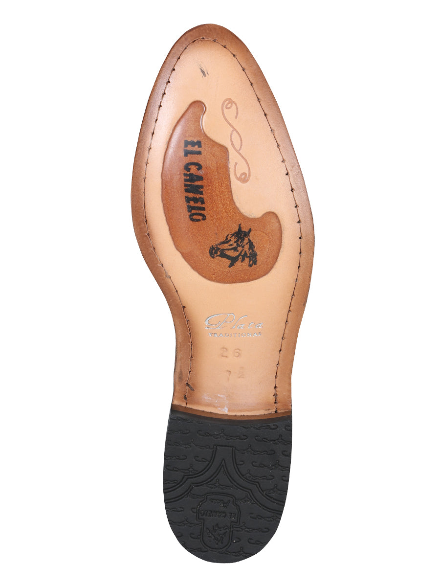 El Canelo "Plata" Men's Charro Ankle Cowboy Boot - Atlas Black 232