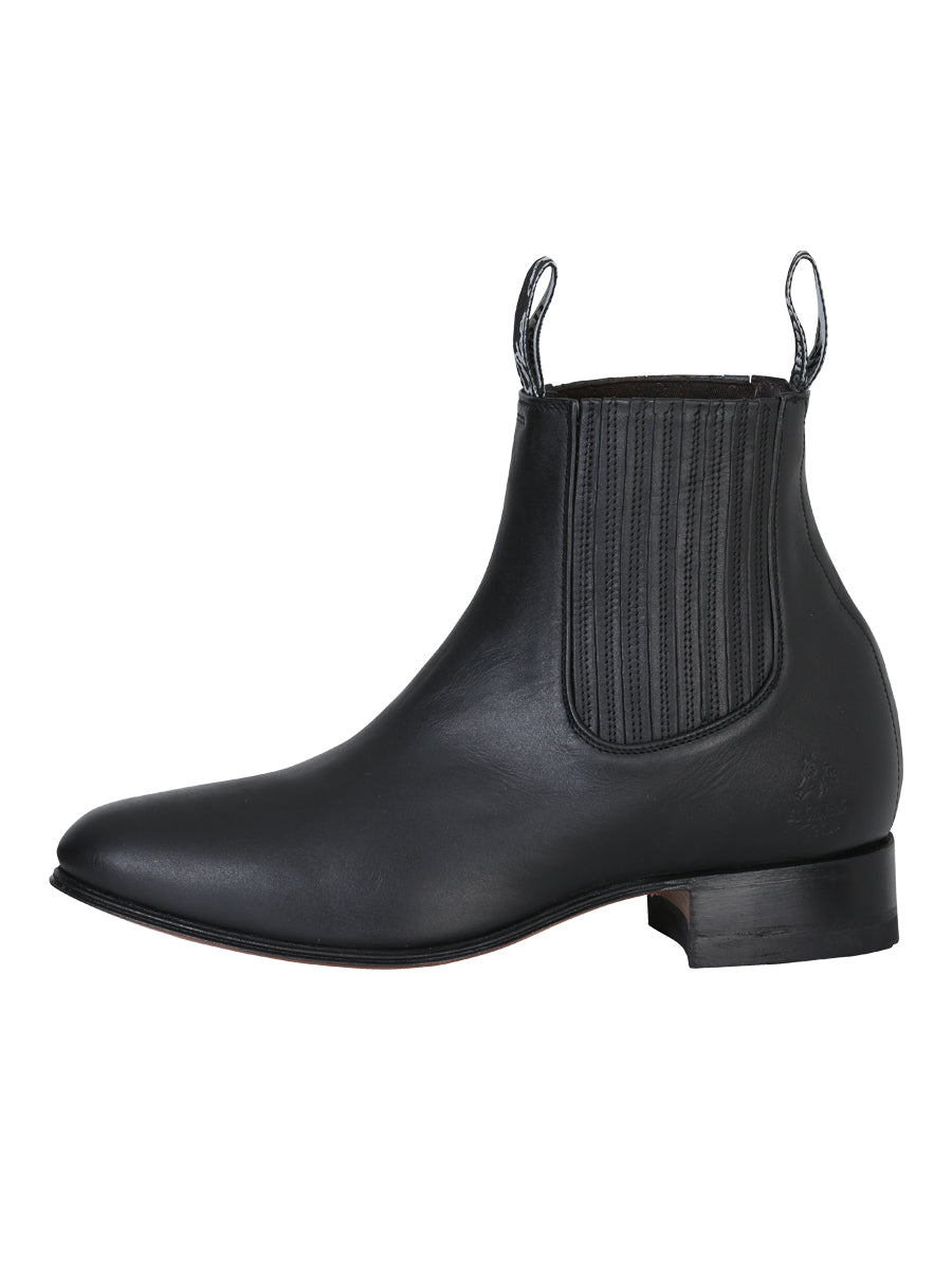 El Canelo "Plata" Men's Charro Ankle Cowboy Boot - Atlas Black 232