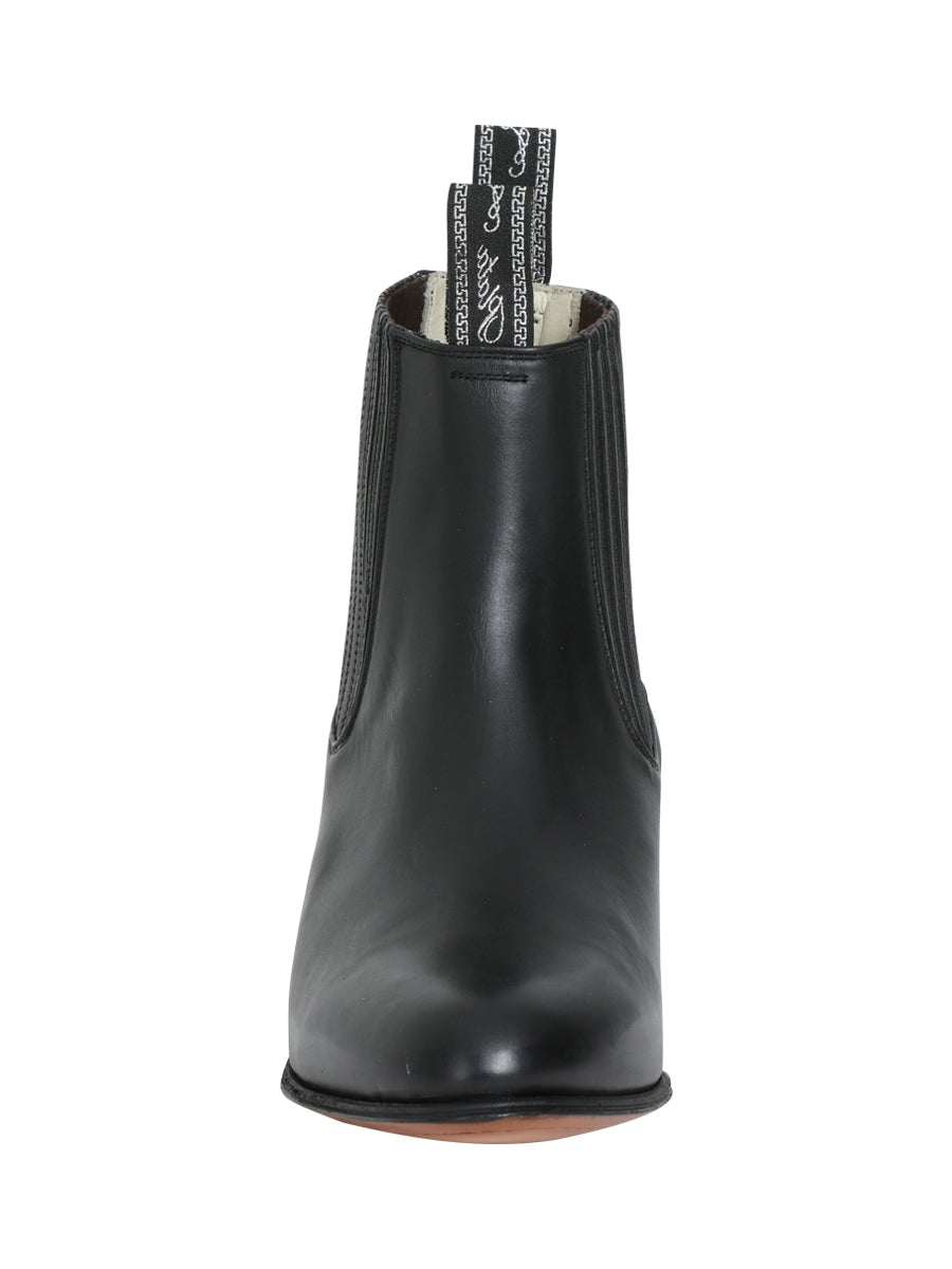 El Canelo "Plata" Men's Charro Ankle Cowboy Boot - Atlas Black 232