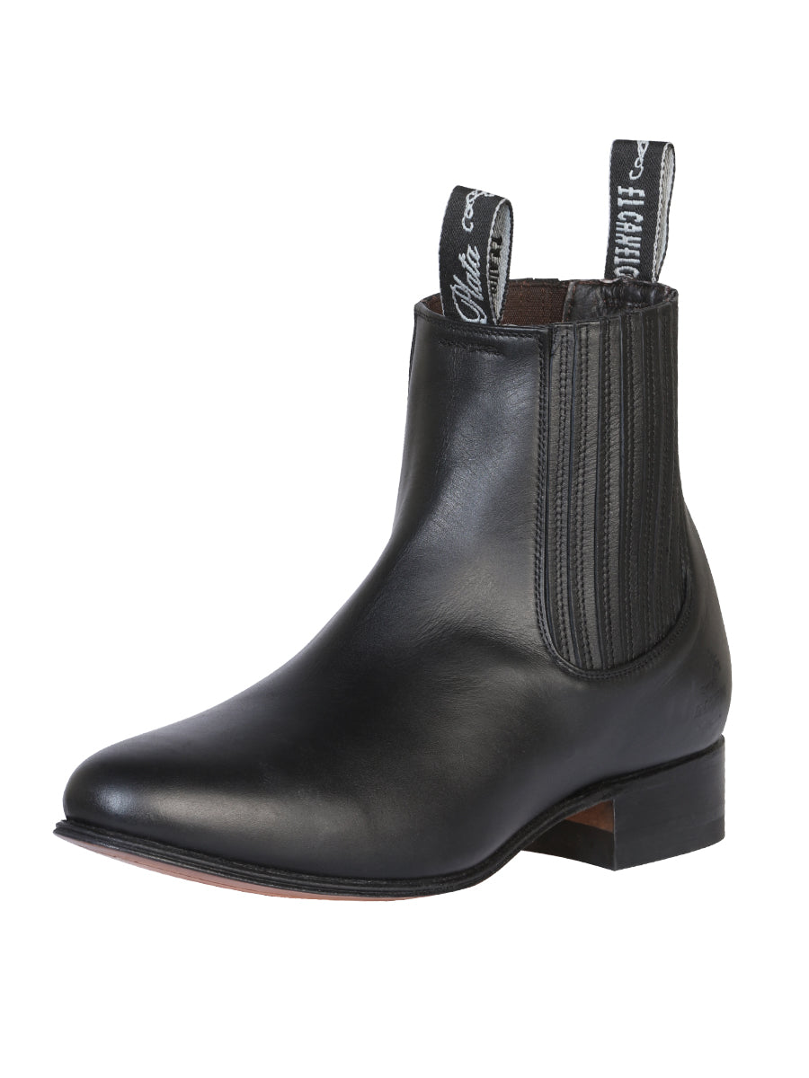 El Canelo "Plata" Men's Charro Ankle Cowboy Boot - Atlas Black 232