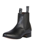 El Canelo "Plata" Men's Charro Ankle Cowboy Boot - Atlas Black 232