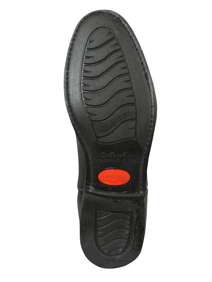 ESTABLO Men's Leather Work Boot - Made in Mexico - Grasso Black 311