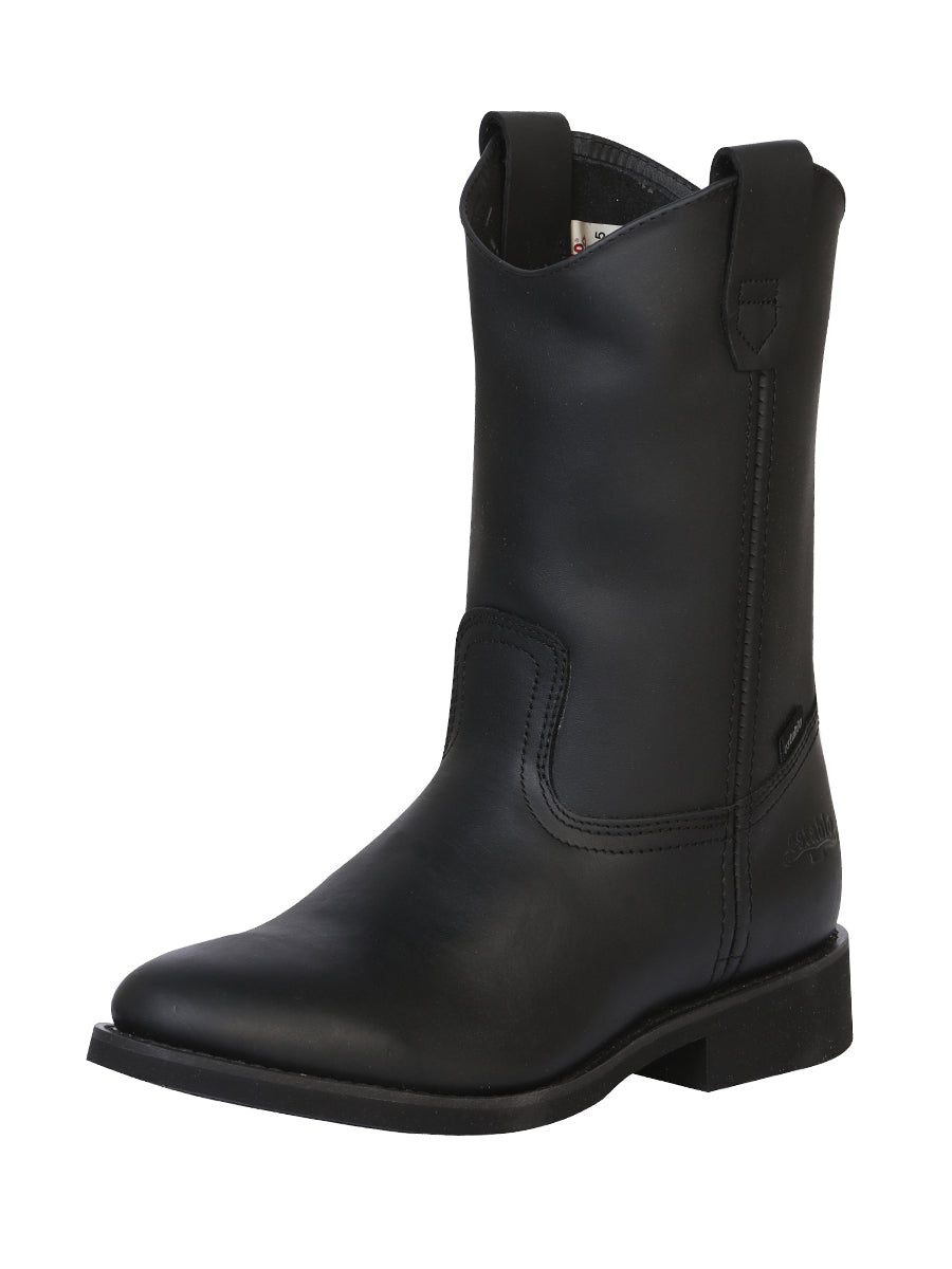 ESTABLO Men's Leather Work Boot - Made in Mexico - Grasso Black 311