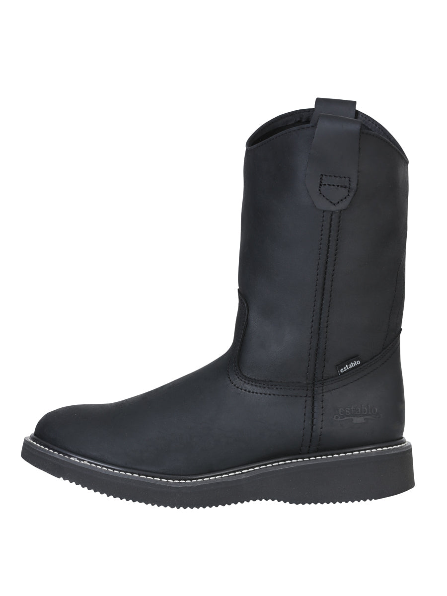 Establo Men's Work Boot Grasso Leather - Black 312