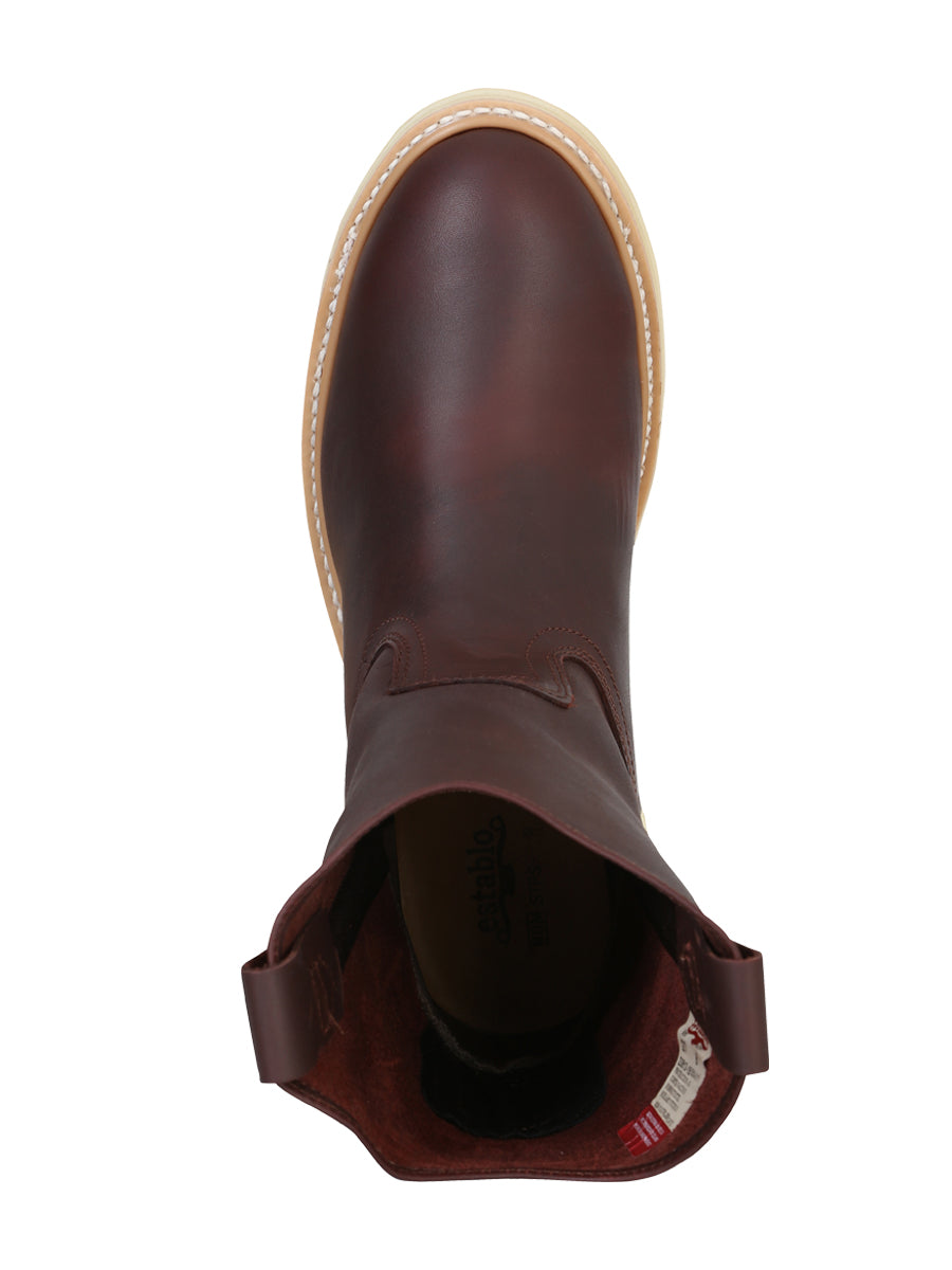 ESTABLO Men's Leather Work Boot - Made in Mexico - Grasso Shedron 318