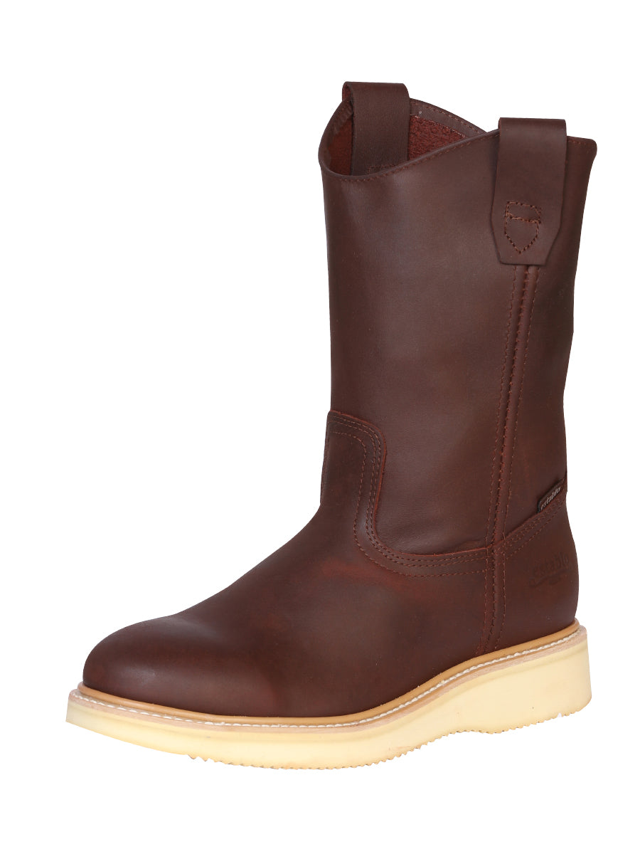 ESTABLO Men's Leather Work Boot - Made in Mexico - Grasso Shedron 318