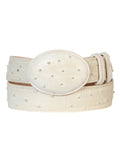 Men's Cowboy Belt - Imitation Ostrich - Bone 700