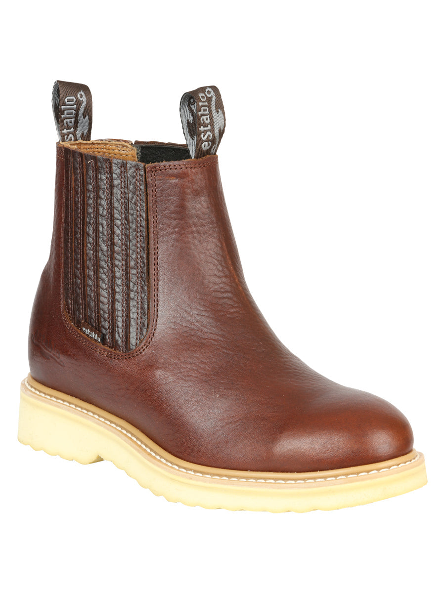 ESTABLO Men's Leather Ankle work Boot - Made in Mexico - Honey 22953