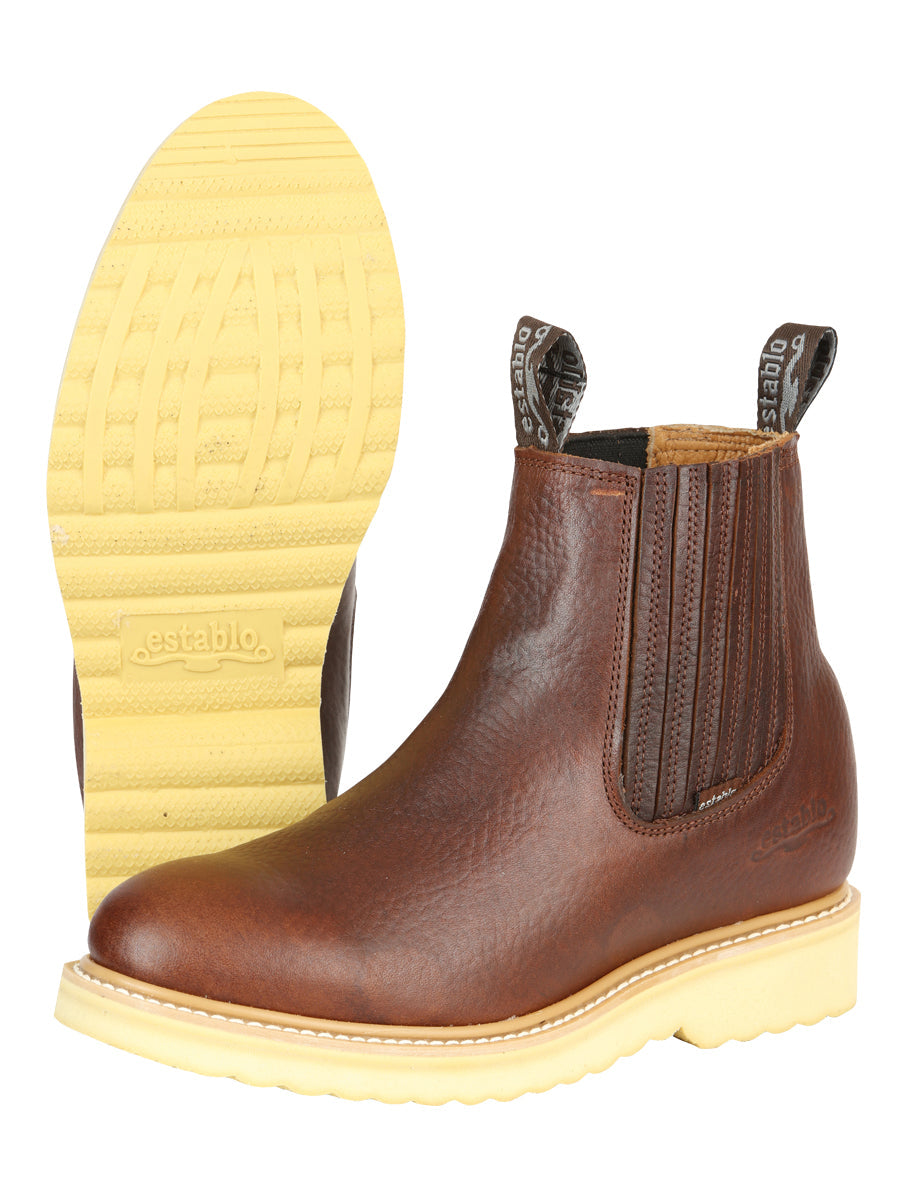 ESTABLO Men's Leather Ankle work Boot - Made in Mexico - Honey 22953