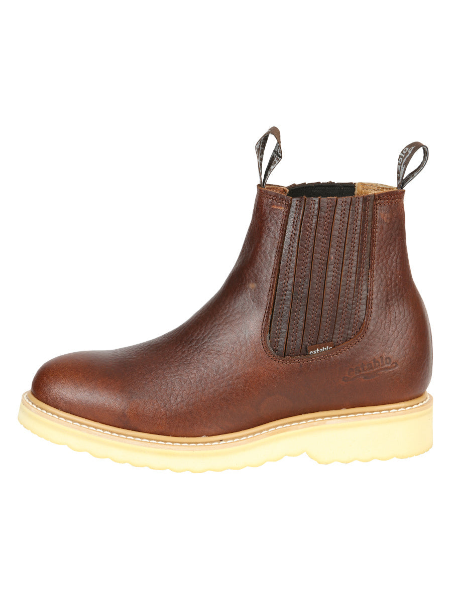 ESTABLO Men's Leather Ankle work Boot - Made in Mexico - Honey 22953