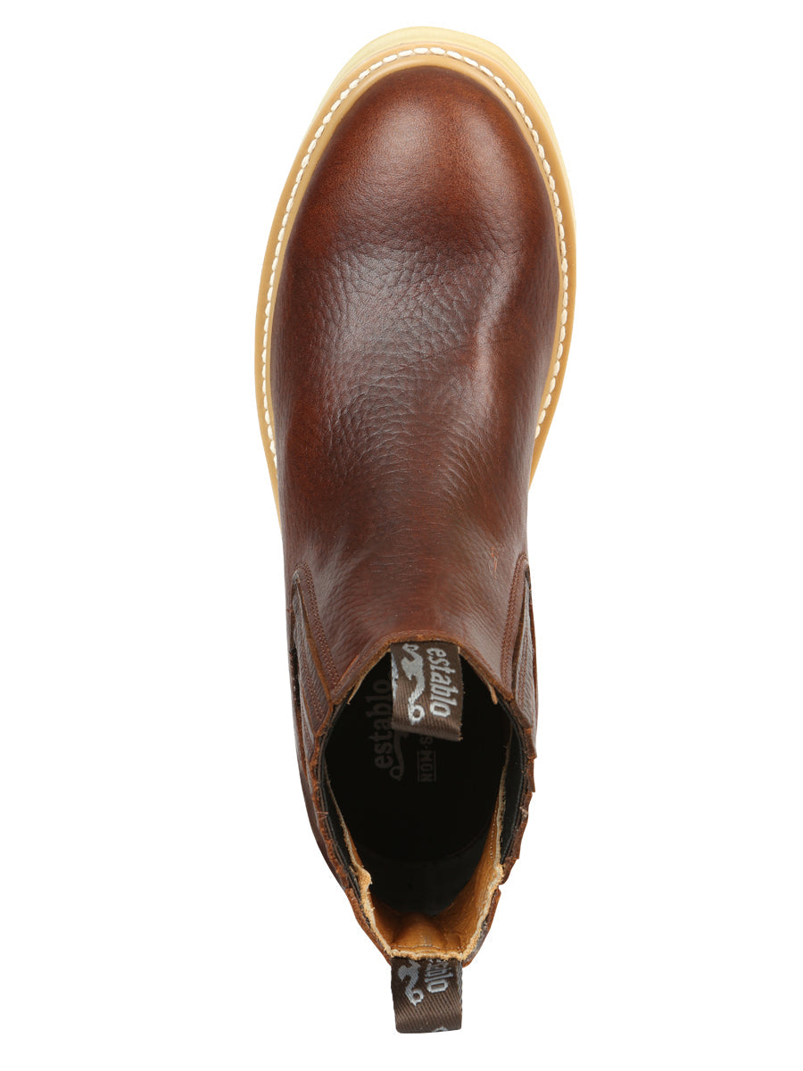 ESTABLO Men's Leather Ankle work Boot - Made in Mexico - Honey 22953
