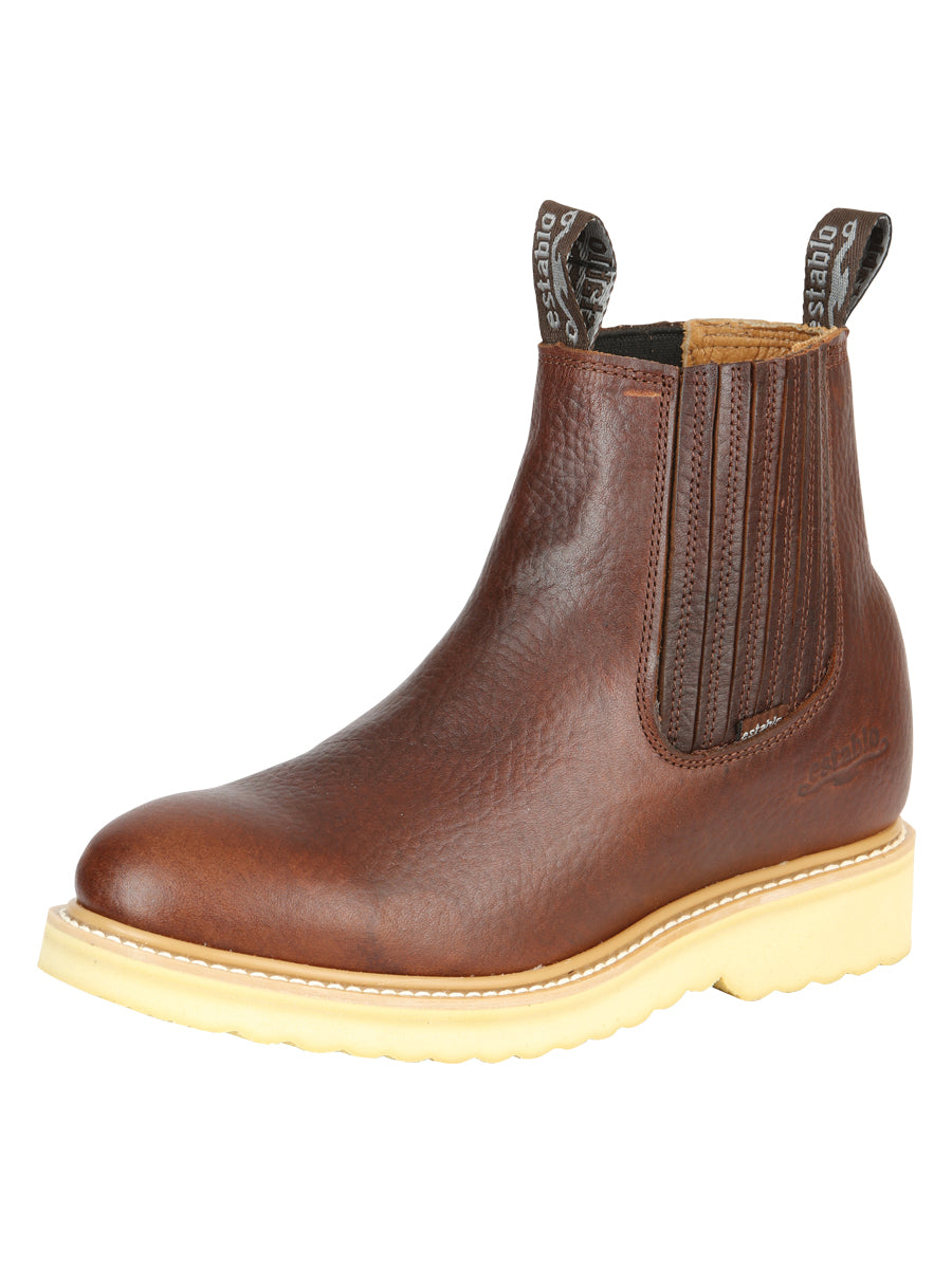 ESTABLO Men's Leather Ankle work Boot - Made in Mexico - Honey 22953