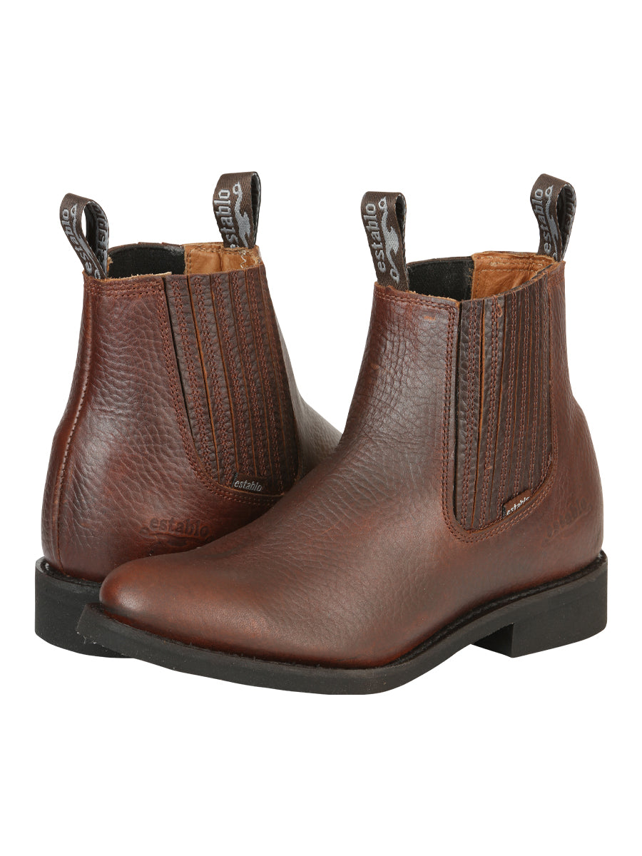 Establo Men's Work Ankle Boot Bull Fight Leather - Honey 22954
