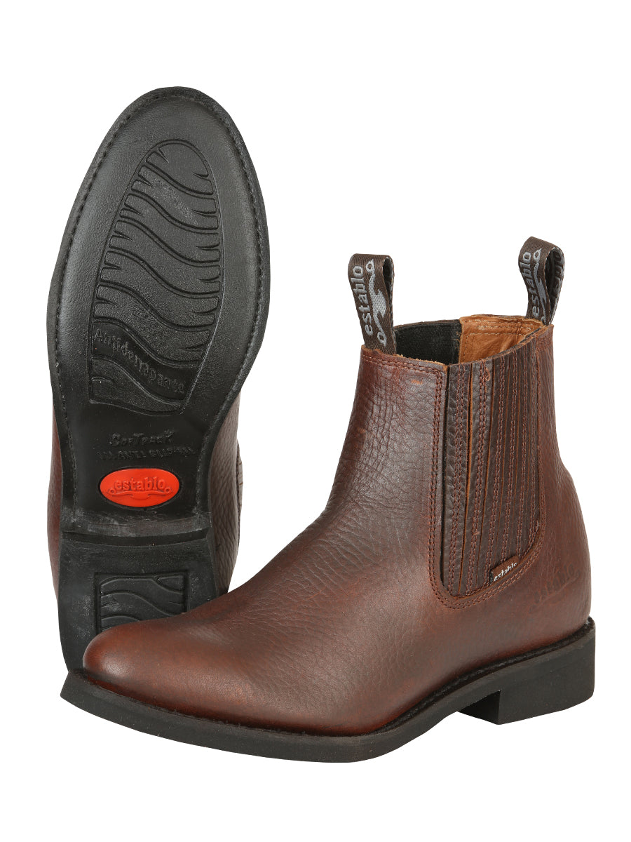 Establo Men's Work Ankle Boot Bull Fight Leather - Honey 22954