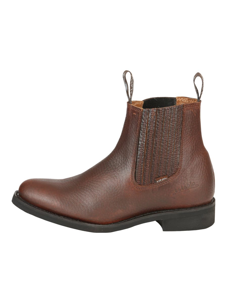 Establo Men's Work Ankle Boot Bull Fight Leather - Honey 22954