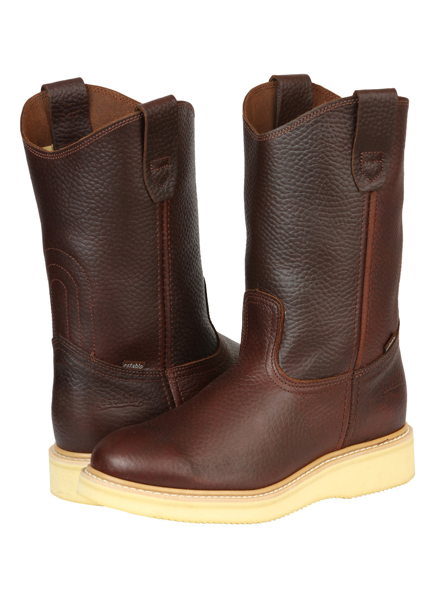 ESTABLO Men's Leather Work Boot - Made in Mexico - Honey 23369