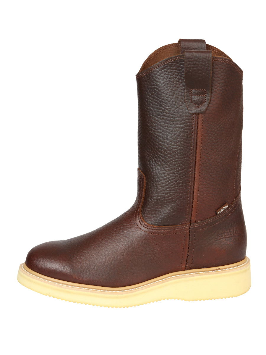 ESTABLO Men's Leather Work Boot - Made in Mexico - Honey 23369