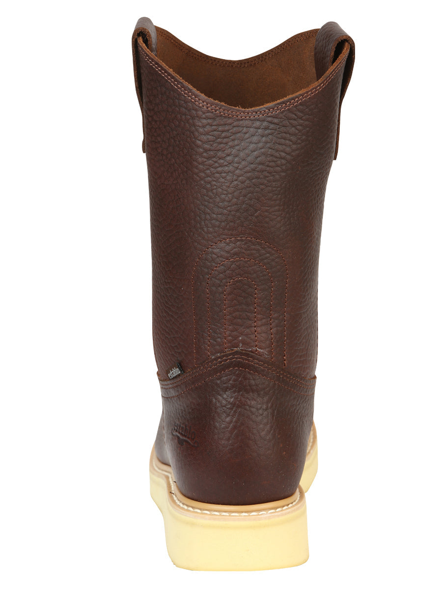 ESTABLO Men's Leather Work Boot - Made in Mexico - Honey 23369