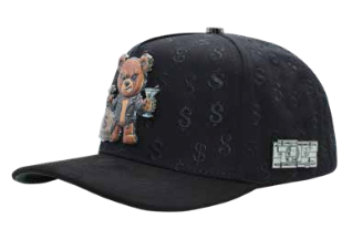 ZU-CAP-FT190 - Black Bad Bear money snapback cap - front view