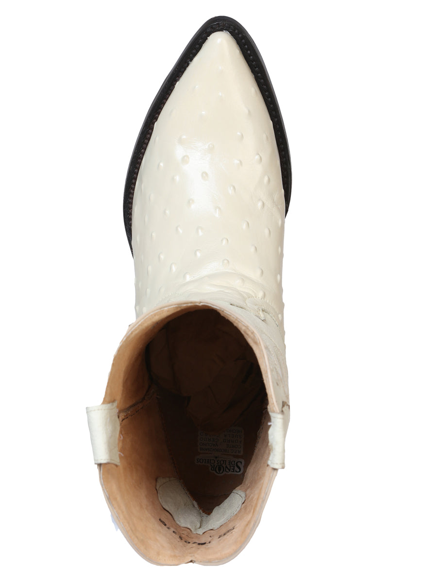 Ostrich Print Bone White 40839