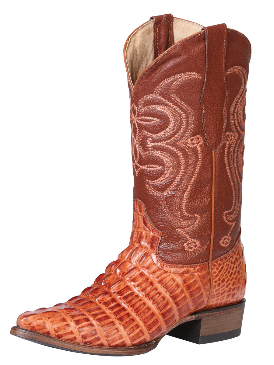 Men's Pointed Toe Leather Cowboy Boot Cognac 40841