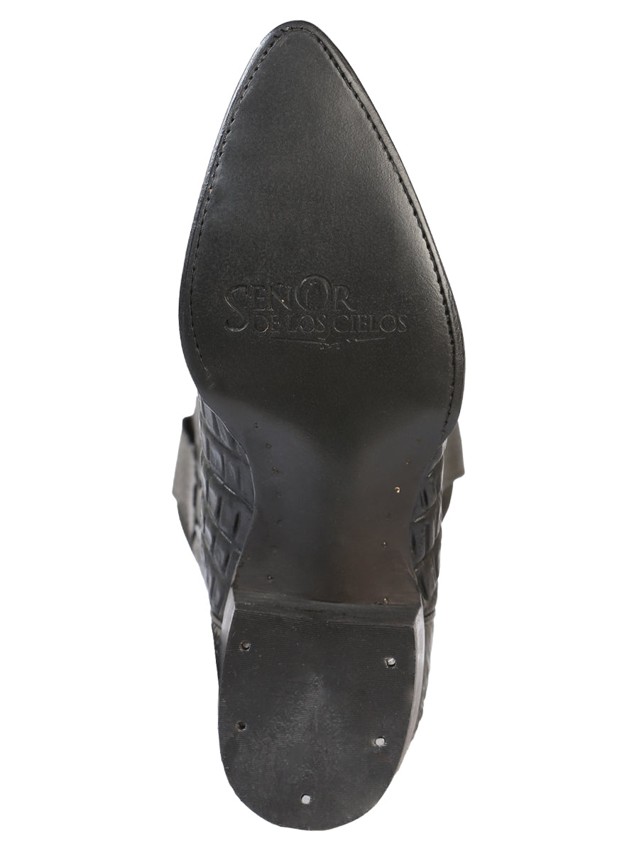 El Senor de los Cielos Cowboy Boot Caiman Black 40842