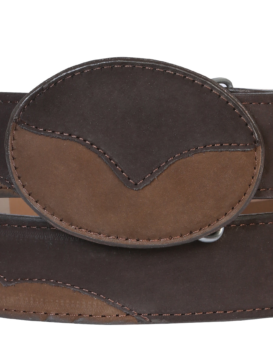 Cowboy Belt - El General - Leather Nobuck Choco 41108