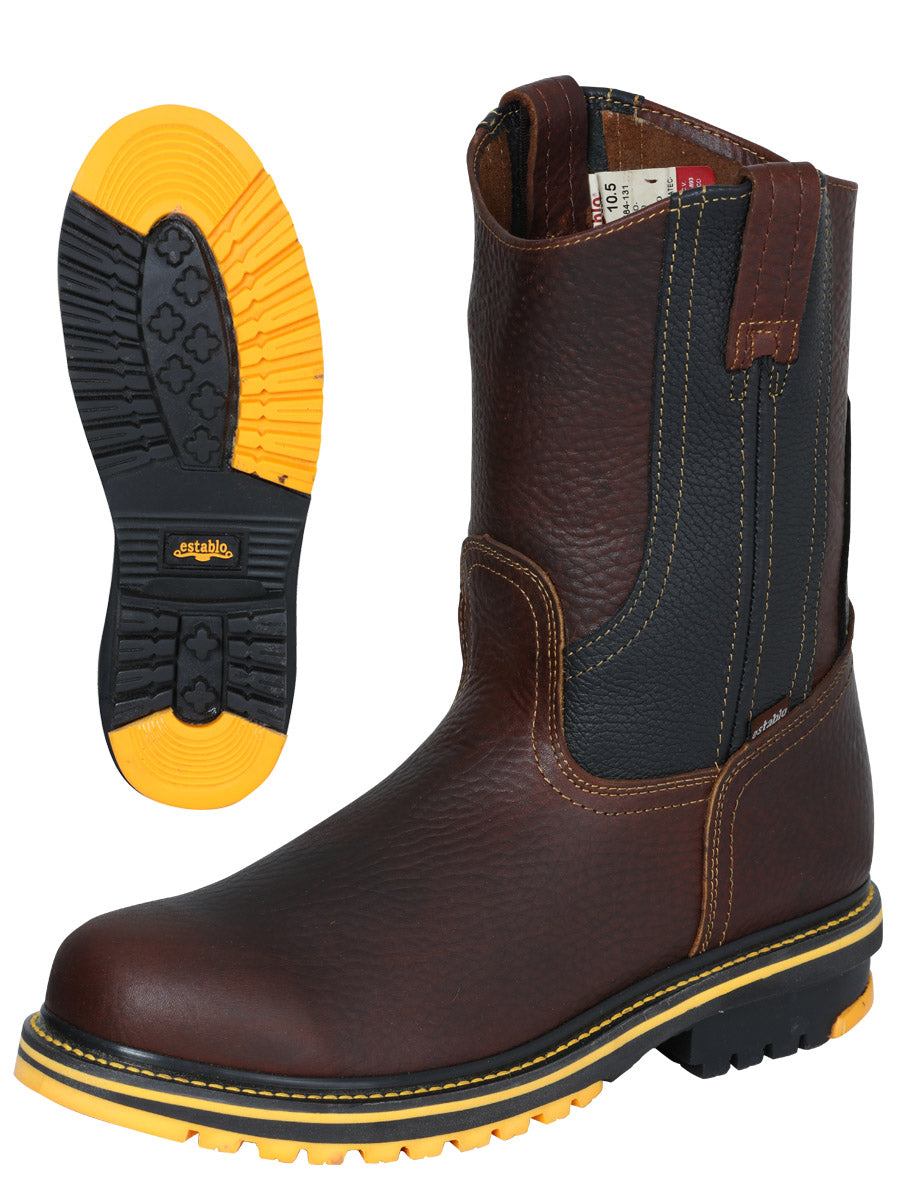 ESTABLO Men's Leather Work Boot - Made in Mexico - Bull Fight Shedron 41538