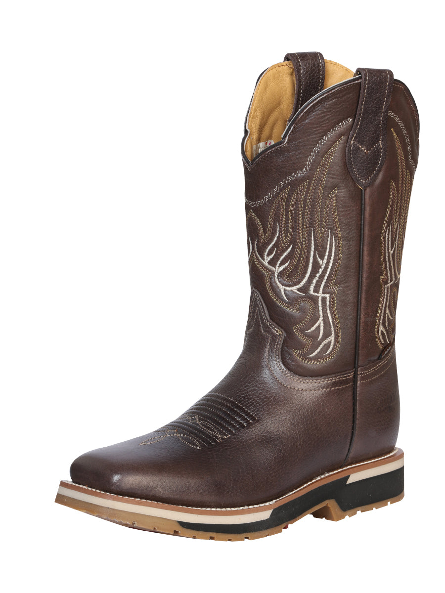 Establo Men's Rodeo Boot - Bovine Grizzly Leather in Brown 41539