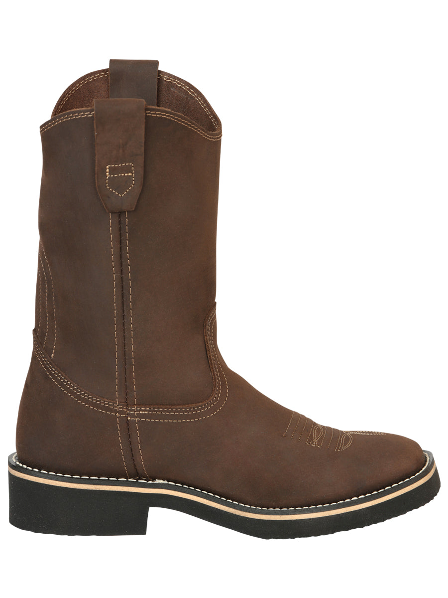ESTABLO Men's Leather Hybrid Work Cowboy Boot - Made In Mexico - Crazy Tan 41550
