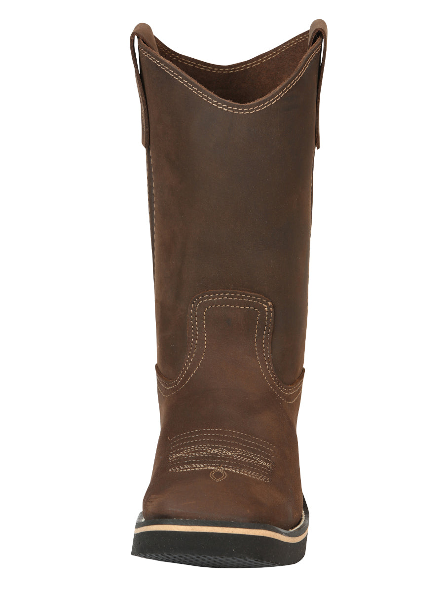 ESTABLO Men's Leather Hybrid Work Cowboy Boot - Made In Mexico - Crazy Tan 41550