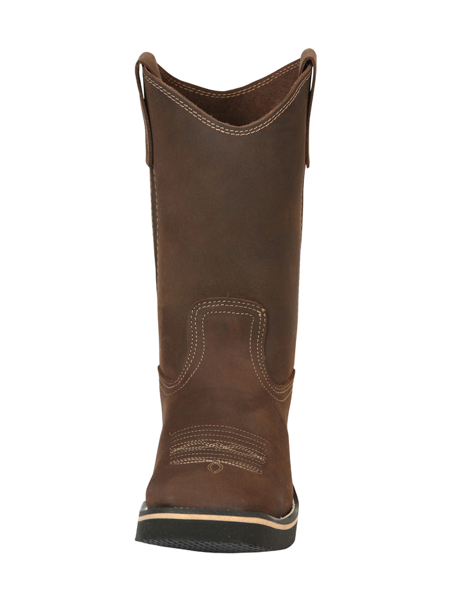 ESTABLO Men's Leather Hybrid Work Cowboy Boot - Made In Mexico - Crazy Tan 41550