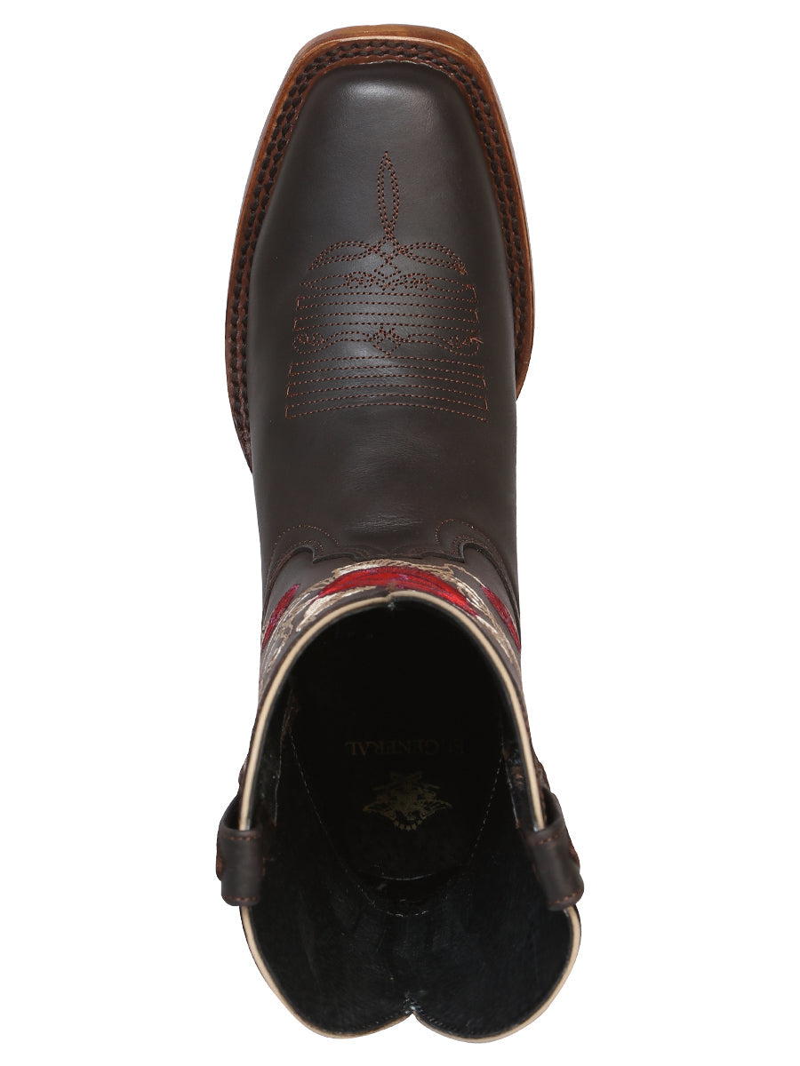 El General Women's Leather Western Cowboy Boot - Dark Brown 41785