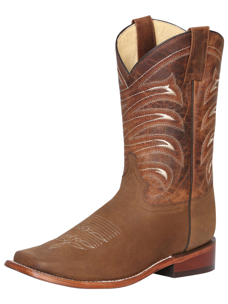 El General Men's Leather Cowboy Boot - Made in Mexico - Crazy Tan 42993