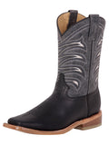 El General Men's Leather Cowboy Boot - Made in Mexico - Black 42994