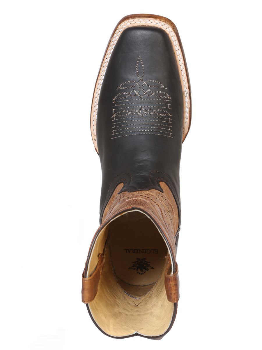 El General Men's Leather Cowboy Boot - Dark Brown 42996