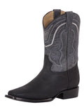 El General Men's Leather Cowboy Boot - Made in Mexico - Black 42998