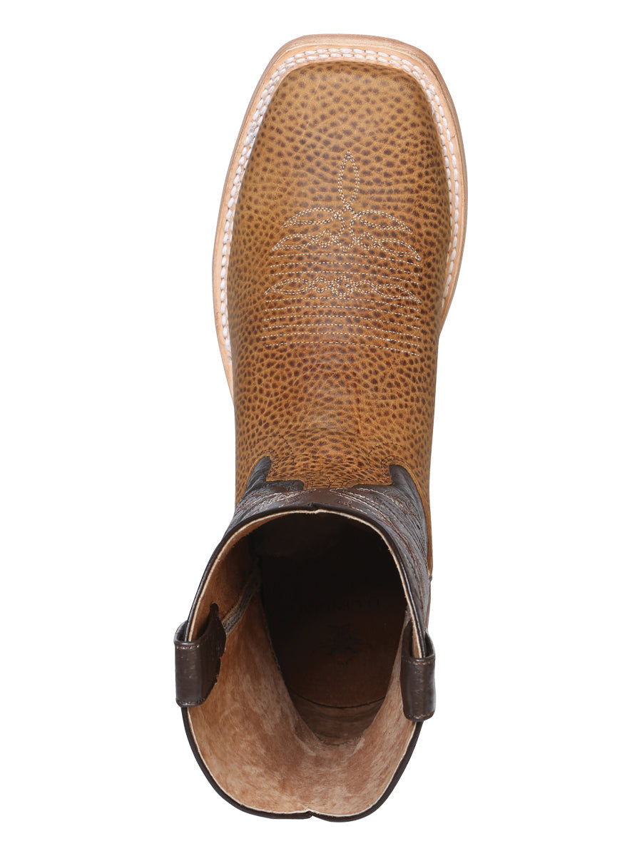 El General Men's Leather Cowboy Boot - Floter Light Brown 43009