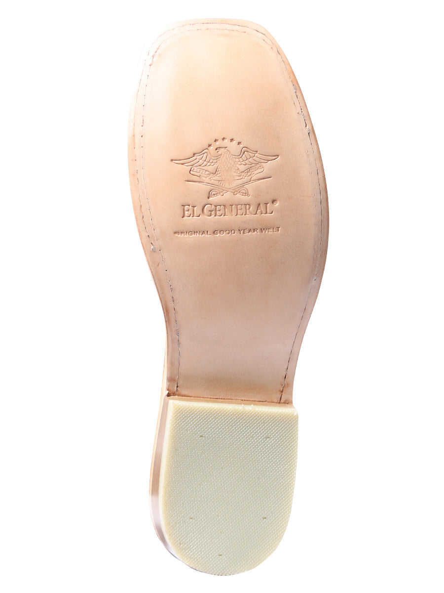 El General Men's Leather Cowboy Boot - Floter Light Brown 43009